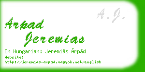 arpad jeremias business card